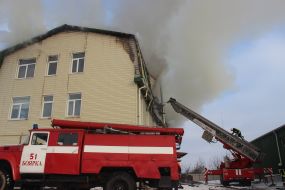 The fire in the administration building in the Gorenichi village