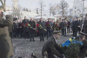 Vitali Klitschko, Andrey Paruby, Petr Poroshenko and Vladimir Groisman