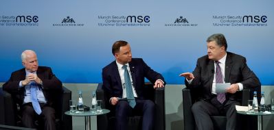 John McCain, Andrzej Duda and Peter Poroshenko