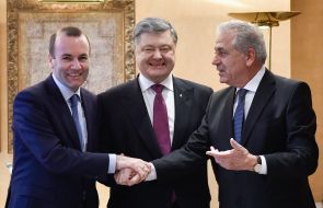 Petr Poroshenko and Manfred Weber