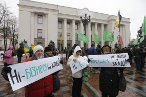 Rally in support of the trade blockade of Donbass