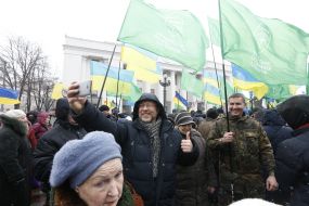 Rally in support of the trade blockade of Donbass