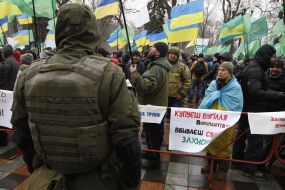 Rally in support of the trade blockade of Donbass