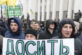 Rally in support of the trade blockade of Donbass