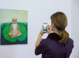 Marina Poroshenko at the exibition "illusion of reality" 