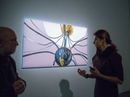 Marina Poroshenko at the exibition "illusion of reality" 