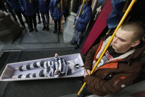  Rubber Doll with a portrait of Gontareva in a coffin 