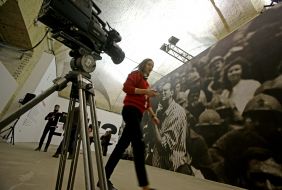 Visitors during the opening of the Museum News