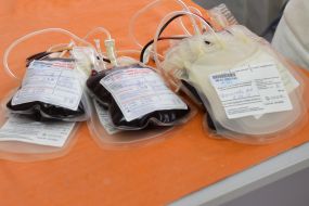 Containers of blood