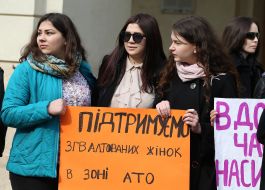 Women march in Lviv