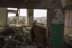 Destroyed school in Shirokino
