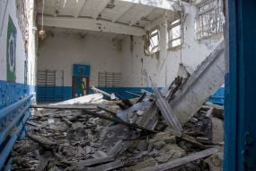 Destroyed school in Shirokino