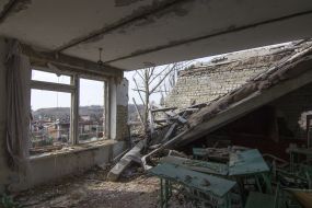 Destroyed school in Shirokino
