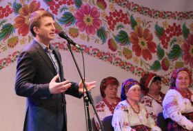 Gleb Prygunov during the presentation of certificates