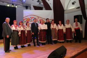 Yevhen Nyschuk and Gleb Prygunov during the presentation of certificates