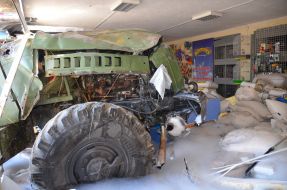 Truck crashed into a pet shop