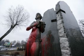 Пам'ятник Олені Телізі облитий фарбою