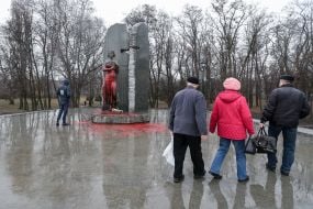 Пам'ятник Олені Телізі облитий фарбою