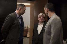 Vitali Klitschko, Joshka Fisher and Wladimir Klitschko