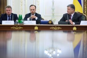 Igor Benedysyuk, Oleksiy Filatov and Petro Poroshenko