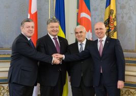 Georgi Kvirikashvili, Petro Poroshenko, Ismet Abasov and Pavel Filip