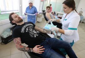 Bikers give blood