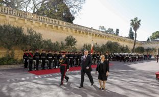 Petro Poroshenko and Marie Louise Coleiro Preca