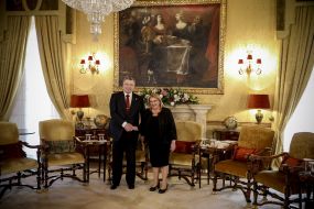 Petro Poroshenko and Marie Louise Coleiro Preca