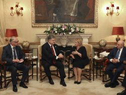 Petro Poroshenko and Marie Louise Coleiro Preca