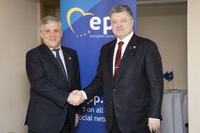 Petro Poroshenko and Antonio Tajane