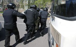 Law enforcers detained protesters