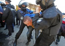 Law enforcers detained protesters