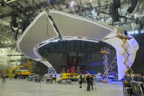 The construction of the main stage of Eurovision-2017