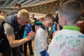 Autograph session with players of national team of Ukraine on hockey
