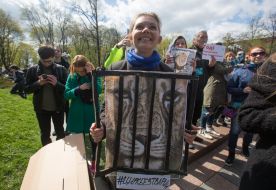 Meeting for a circus without animals in Kiev