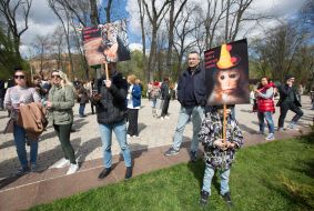 Meeting for a circus without animals in Kiev