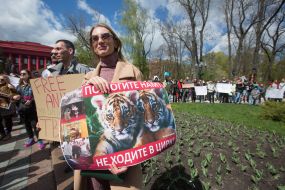 Meeting for a circus without animals in Kiev