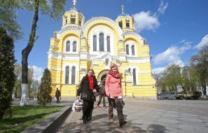 People with Easter baskets
