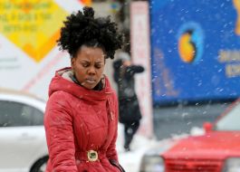 Snow fell in  Dniepr