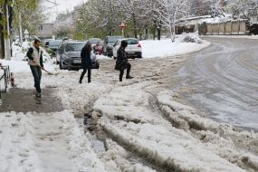 Snow fell in  Dniepr