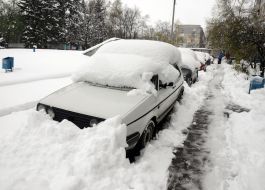 Snow covered car