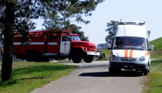Fire truck and ambulance