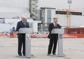 Петро Порошенко та Олександр Лукашенко на ЧАЕС