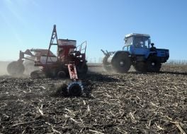 Tractor with a seeder