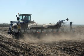 Tractor with a seeder