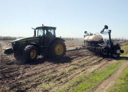 Tractor with a seeder