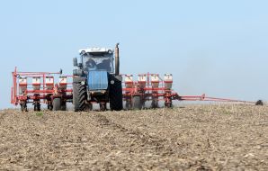 Tractor with a seeder