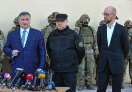Alexander Turchinov, Arsen Avakov and Arseniy Yatsenyuk