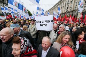 Workers march in honor of the International Day of Workers