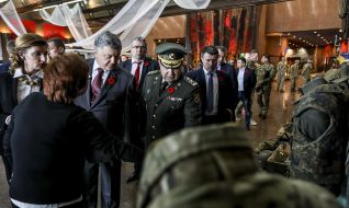 Petro Poroshenko in the Museum of History of Ukraine in World War II